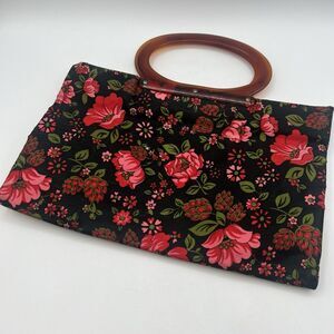 Ladys Pride Folding Tote Bag Purse 1x12.5x15.25" Mid Century Modern Floral 1960s